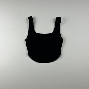Aritzia Babaton Women's Black Sculpt Knit Bustier Cropped Tank Top Size XS